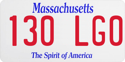 MA license plate 130LG0