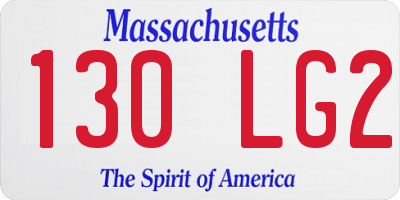 MA license plate 130LG2