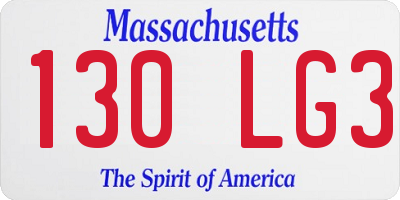 MA license plate 130LG3