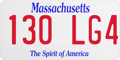 MA license plate 130LG4