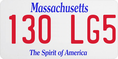 MA license plate 130LG5