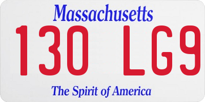 MA license plate 130LG9