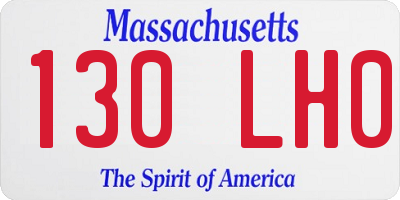MA license plate 130LH0
