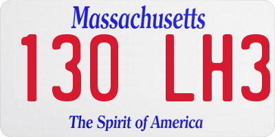 MA license plate 130LH3