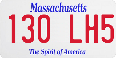 MA license plate 130LH5