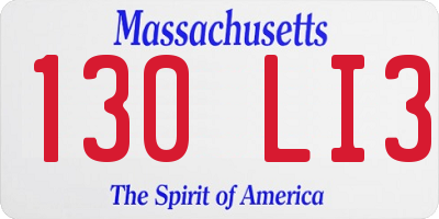 MA license plate 130LI3
