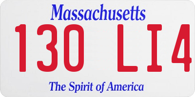 MA license plate 130LI4