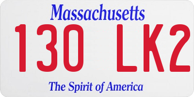 MA license plate 130LK2