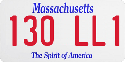 MA license plate 130LL1