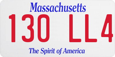 MA license plate 130LL4