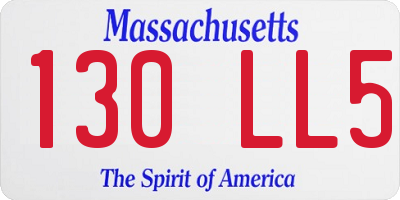MA license plate 130LL5