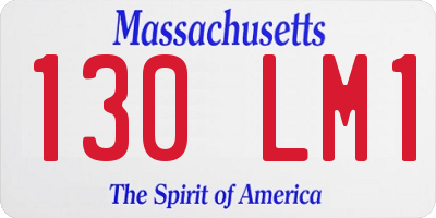 MA license plate 130LM1