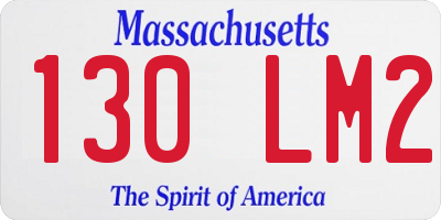 MA license plate 130LM2