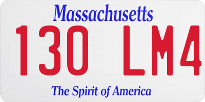 MA license plate 130LM4