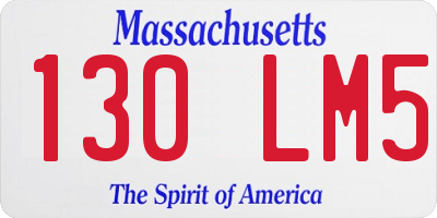 MA license plate 130LM5