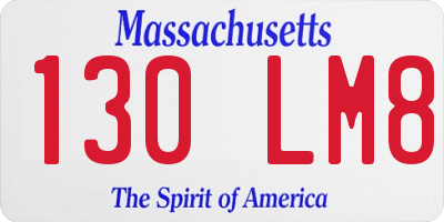 MA license plate 130LM8