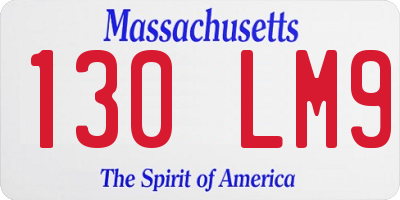 MA license plate 130LM9