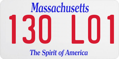 MA license plate 130LO1