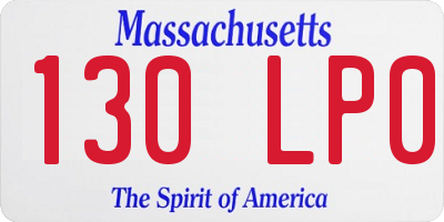 MA license plate 130LP0