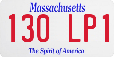 MA license plate 130LP1