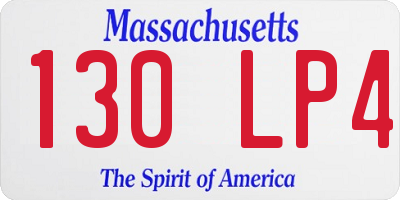 MA license plate 130LP4