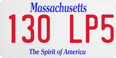 MA license plate 130LP5