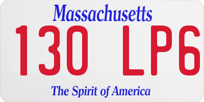 MA license plate 130LP6