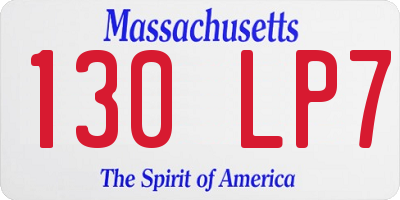 MA license plate 130LP7