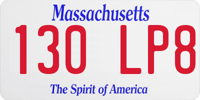 MA license plate 130LP8
