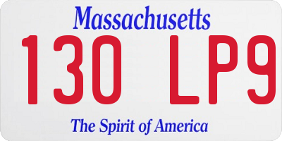 MA license plate 130LP9