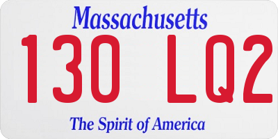 MA license plate 130LQ2
