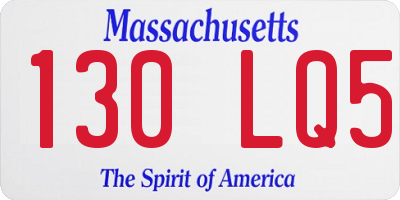 MA license plate 130LQ5