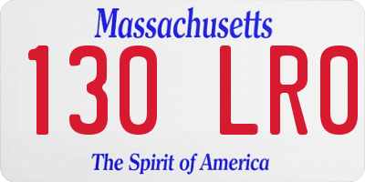 MA license plate 130LR0