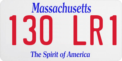 MA license plate 130LR1