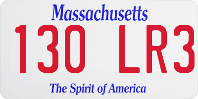 MA license plate 130LR3