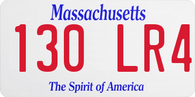 MA license plate 130LR4
