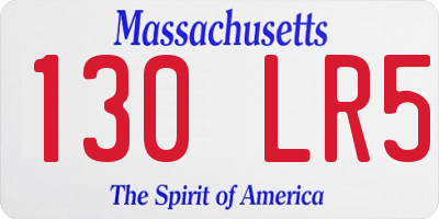 MA license plate 130LR5
