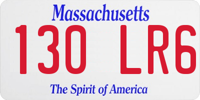 MA license plate 130LR6