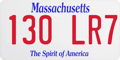 MA license plate 130LR7