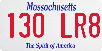 MA license plate 130LR8