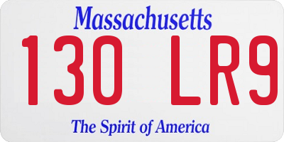MA license plate 130LR9