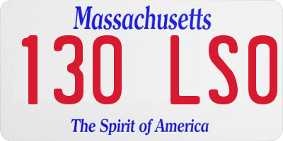 MA license plate 130LS0