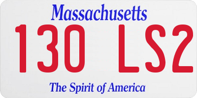 MA license plate 130LS2