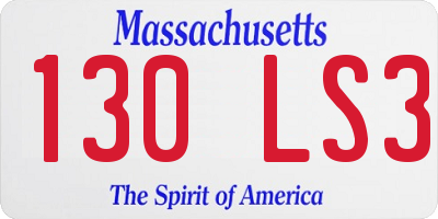 MA license plate 130LS3