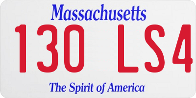 MA license plate 130LS4