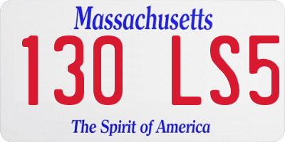 MA license plate 130LS5