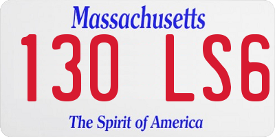 MA license plate 130LS6