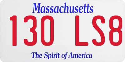 MA license plate 130LS8