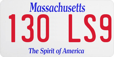 MA license plate 130LS9