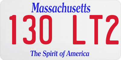 MA license plate 130LT2